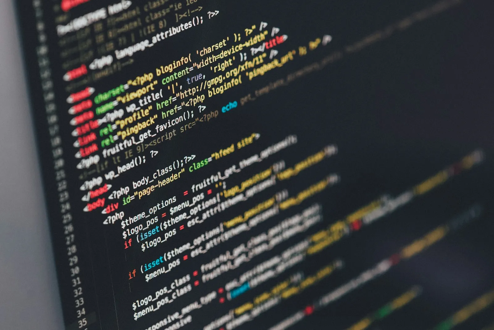 Individuelle Softwareentwicklung: Quellcode auf einem Bildschirm